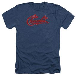 Chevy Shirt Distressed Script Heather Navy T-Shirt