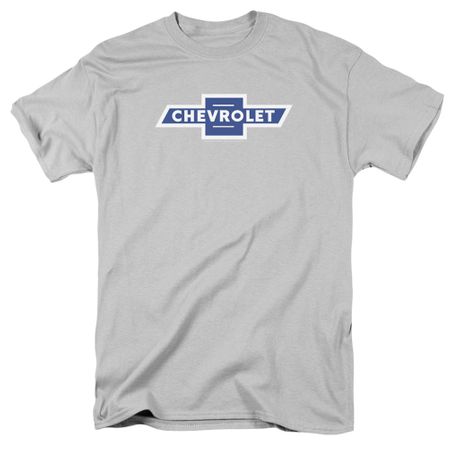 Chevy Shirt Vintage White Border Bowtie Silver T-Shirt