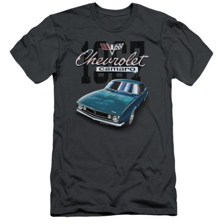 Chevy Slim Fit Shirt Blue Classic Camaro Charcoal T-Shirt