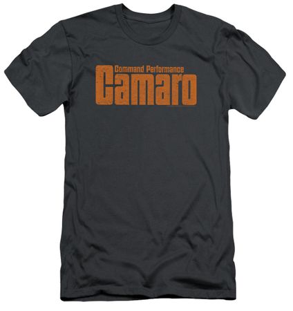 Chevy Slim Fit Shirt Camaro Command Performance Charcoal T-Shirt