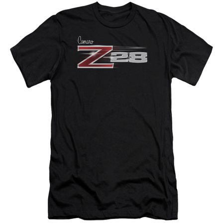 Chevy Slim Fit Shirt Camaro Z28 Logo Black T-Shirt