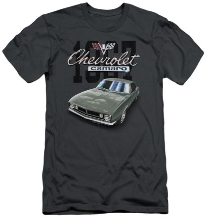 Chevy Slim Fit Shirt Chevrolet 1967 Classic Camaro Charcoal T-Shirt