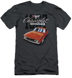 Chevy Slim Fit Shirt Chevrolet 1967 Red Classic Camaro Charcoal T-Shirt