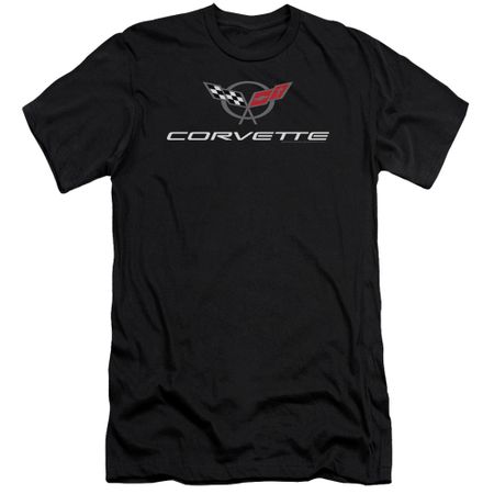 Chevy Slim Fit Shirt Corvette Emblem Black T-Shirt