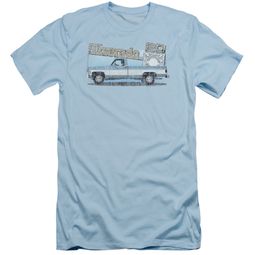 Chevy Slim Fit Shirt Silverado Light Blue T-Shirt