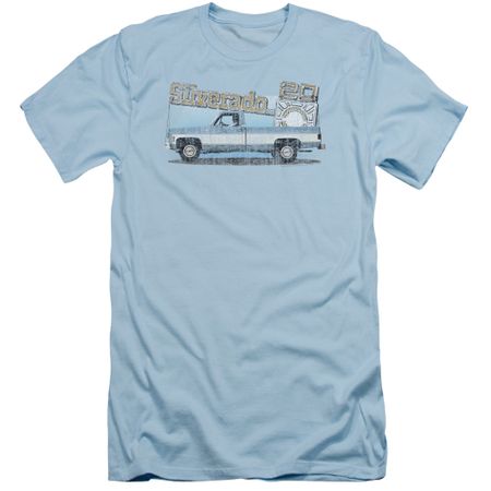 Chevy Slim Fit Shirt Silverado Light Blue T-Shirt