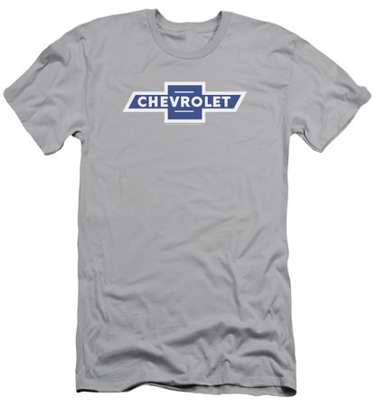 Chevy Slim Fit Shirt Vintage White Border Bowtie Silver T-Shirt