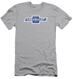 Chevy Slim Fit Shirt Vintage White Border Bowtie Silver T-Shirt
