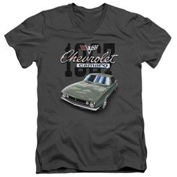 Chevy Slim Fit V-Neck Shirt Chevrolet 1967 Classic Camaro Charcoal T-Shirt