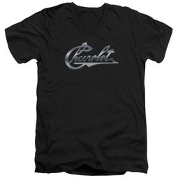 Chevy Slim Fit V-Neck Shirt Chevrolet Script Black T-Shirt Chevy Slim Fit V-Neck Shirt Chevrolet Script Black T-Shirt