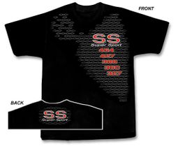 Chevy SS T-Shirt - Super Sport Muscle Car Adult Black Tee