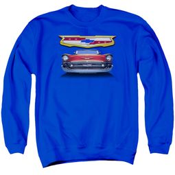 Chevy Sweatshirt 1957 Bel Air Grille Adult Royal Blue Sweat Shirt