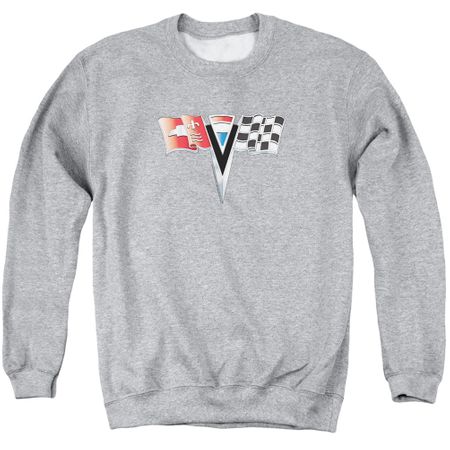 Chevy Sweatshirt 2ND Gen Vette Nose Emblem Adult Athletic Heather Sweat Shirt