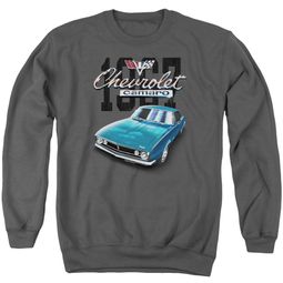 Chevy Sweatshirt Blue Classic Camaro Adult Charcoal Sweat Shirt