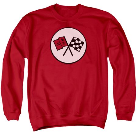 Chevy Sweatshirt Chevrolet 2nd Gen Vette Logo Adult Red Sweat Shirt