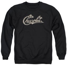 Chevy Sweatshirt Script Adult Black Sweat Shirt