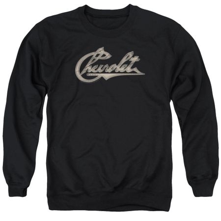 Chevy Sweatshirt Script Adult Black Sweat Shirt