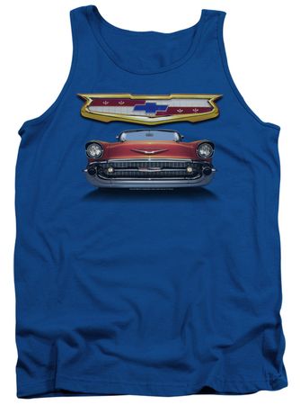 Chevy Tank Top 1957 Bel Air Grille Royal Blue Tanktop