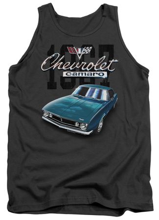 Chevy Tank Top Blue Classic Camaro Charcoal Tanktop