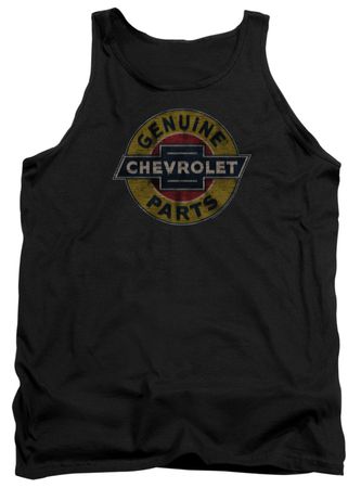 Chevy Tank Top Genuine Parts Distressed Sign Black Tanktop