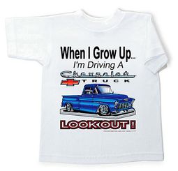 Chevy Truck Kids T-Shirt Chevrolet Lookout Youth White Tee Shirt