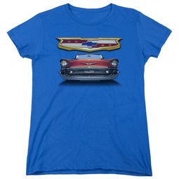 Chevy Womens Shirt 1957 Bel Air Grille Royal Blue T-Shirt