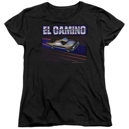 Chevy Womens Shirt 85 El Camino Black T-Shirt