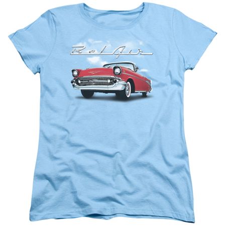 Chevy Womens Shirt Bel Air Clouds Light Blue T-Shirt