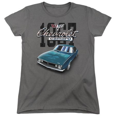 Chevy Womens Shirt Blue Classic Camaro Charcoal T-Shirt