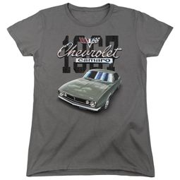 Chevy Womens Shirt Chevrolet 1967 Classic Camaro Charcoal T-Shirt