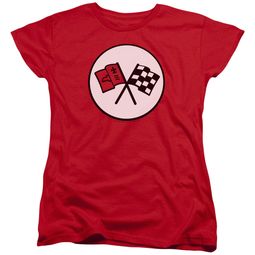 Chevy Womens Shirt Chevrolet 2nd Gen Vette Logo Red T-Shirt