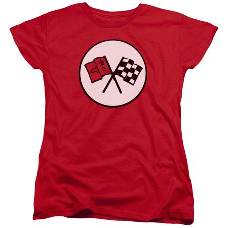 Chevy Womens Shirt Chevrolet 2nd Gen Vette Logo Red T-Shirt