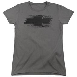 Chevy Womens Shirt Chevrolet Bowtie Tire Tread Charcoal T-Shirt