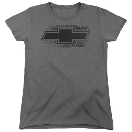 Chevy Womens Shirt Chevrolet Bowtie Tire Tread Charcoal T-Shirt