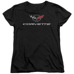 Chevy Womens Shirt Corvette Emblem Black T-Shirt Chevy Womens Shirt Corvette Emblem Black T-Shirt