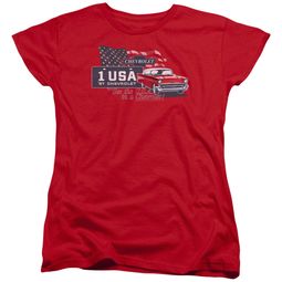 Chevy Womens Shirt See The USA Chevrolet Red T-Shirt