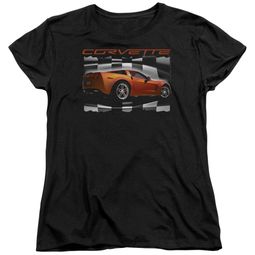 Chevy Womens Shirt ZO6 checkered Black T-Shirt Chevy Womens Shirt ZO6 checkered Black T-Shirt