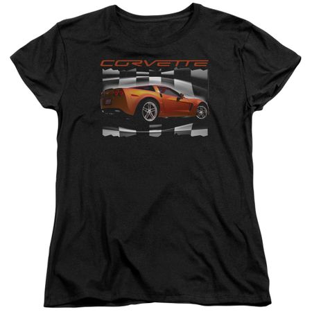 Chevy Womens Shirt ZO6 checkered Black T-Shirt