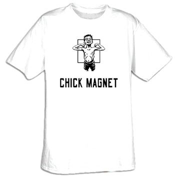 CHICK MAGNET Funny Saying Geek Humor Adult T-shirt