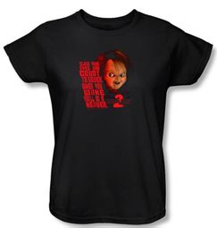 Child's Play 2 Ladies T-shirt Movie In Heaven Black Tee Shirt