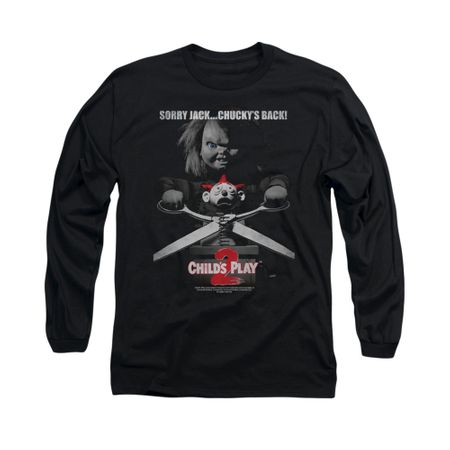 Child's Play 2 Shirt Jack Poster Long Sleeve Black Tee T-Shirt