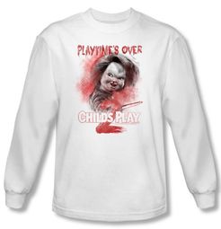 Child's Play 2 Shirt Playtime's Over White Long Sleeve Tee Shirt