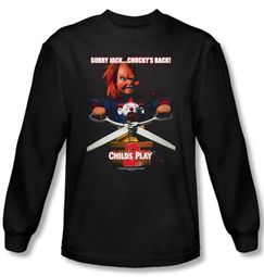 Child's Play 2 T-shirt Movie Chucky's Back Black Long Sleeve Tee Shirt