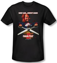 Child's Play 2 T-shirt Movie Chucky's Back Black Slim Fit Tee Shirt