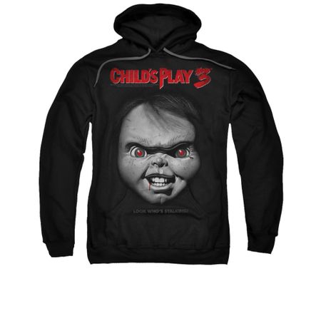 Child's Play 3 Hoodie Sweatshirt Face Poster Black Adult Hoody Sweat Shirt