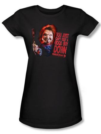 Child's Play 3 Juniors T-shirt Movie Good Guy Black Tee Shirt