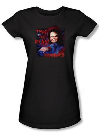 Child's Play 3 Juniors T-shirt Movie Time To Play Black Tee Shirt