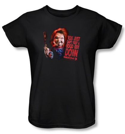 Child's Play 3 Ladies T-shirt Movie Good Guy Black Tee Shirt