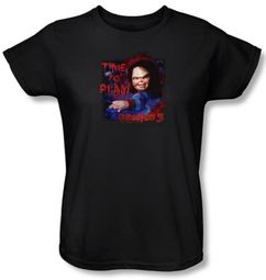 Child's Play 3 Ladies T-shirt Movie Time To Play Black Tee Shirt
