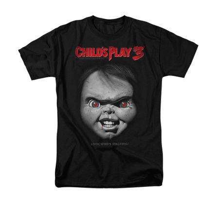 Child's Play 3 Shirt Face Poster Adult Black Tee T-Shirt